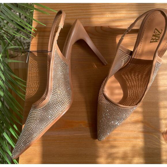 ZARA Pointed Toe Slingbacks NWT - Picture 4 of 16
